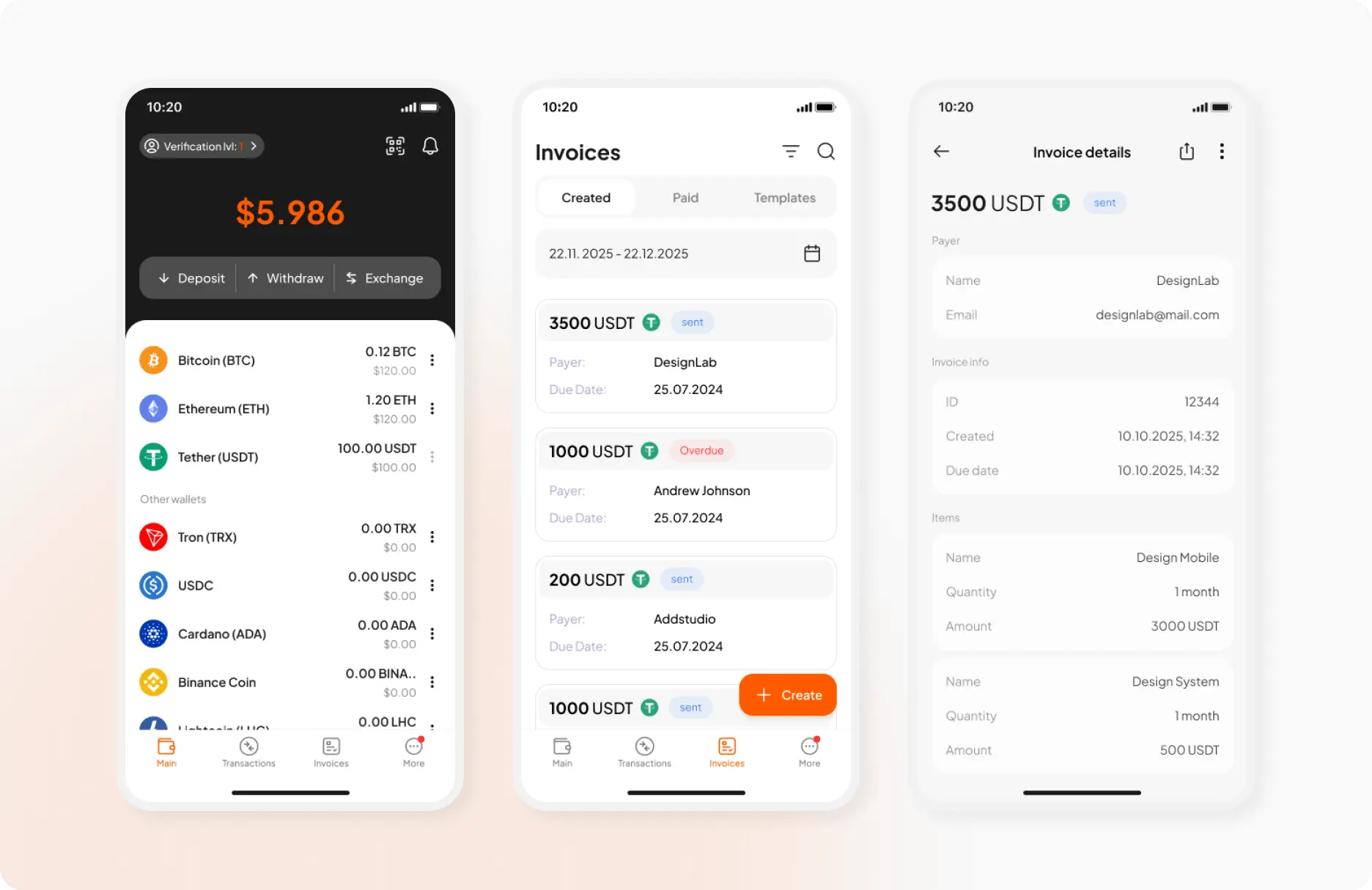 Cryptonix invoice generator app image